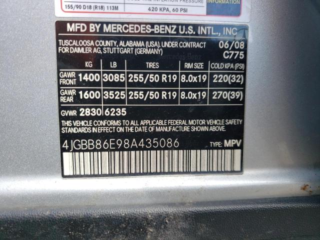 Photo 10 from auction – 2008 MERCEDES-BENZ ML 350 with VIN 4JGBB86E98A435086