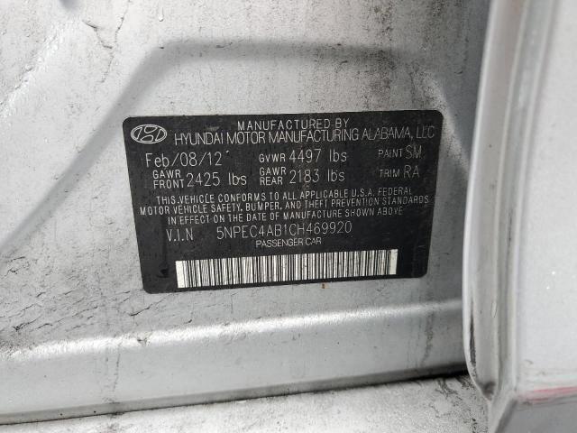Photo 10 from auction – 2012 HYUNDAI SONATA SE with VIN 5NPEC4AB1CH469920