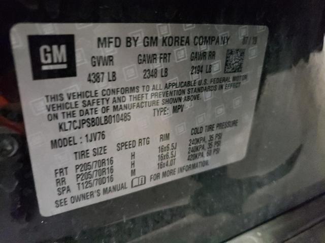 Photo 10 from auction – 2020 CHEVROLET TRAX 1LT with VIN KL7CJPSB0LB010485