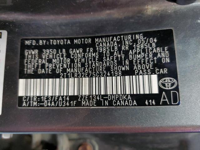 Photo 10 from auction – 2005 TOYOTA COROLLA MA with VIN 2T1LR32E75C324198