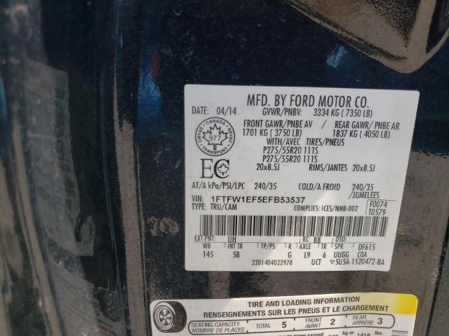 Photo 10 from auction – 2014 FORD F150 SUPER with VIN 1FTFW1EF5EFB53537