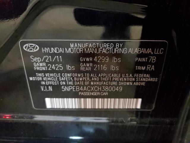 Photo 10 from auction – 2012 HYUNDAI SONATA GLS with VIN 5NPEB4ACXCH380049