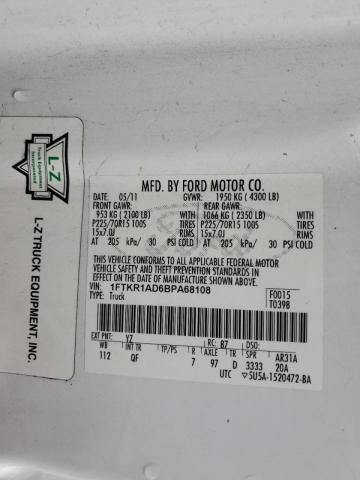 Photo 10 from auction – 2011 FORD RANGER with VIN 1FTKR1AD6BPA68108