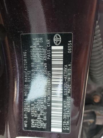 Photo 10 from auction – 2012 TOYOTA AVALON BAS with VIN 4T1BK3DB4CU447391