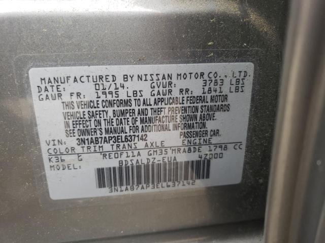 Photo 10 from auction – 2014 NISSAN SENTRA S with VIN 3N1AB7AP3EL637142