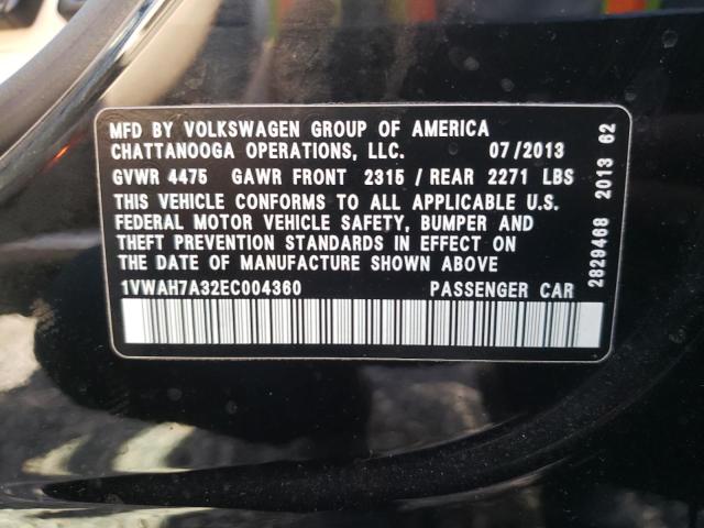 Photo 10 from auction – 2014 VOLKSWAGEN PASSAT S with VIN 1VWAH7A32EC004360