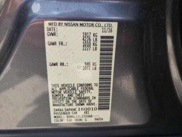 Photo 10 from auction – 2017 NISSAN ALTIMA 2.5 with VIN 1N4AL3APXHC160010