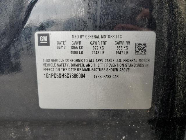 Photo 10 from auction – 2012 CHEVROLET CRUZE LS with VIN 1G1PC5SH3C7386004