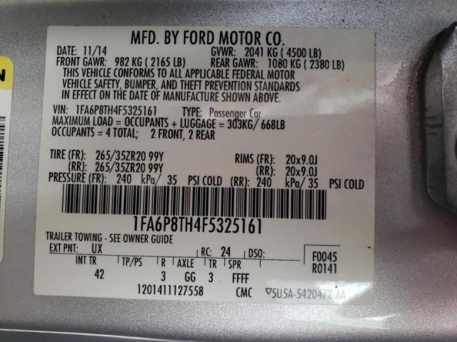 Foto 10 de la subasta – 2015 FORD MUSTANG con VIN 1FA6P8TH4F5325161