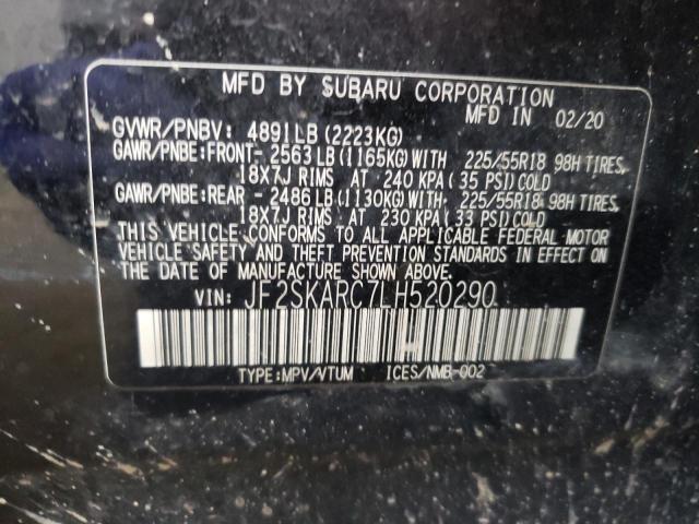 Photo 10 from auction – 2020 SUBARU FORESTER S with VIN JF2SKARC7LH520290
