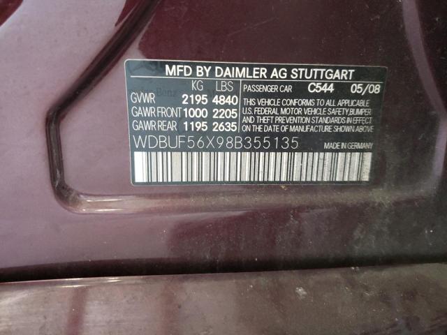 Photo 10 from auction – 2008 MERCEDES-BENZ E 350 with VIN WDBUF56X98B355135
