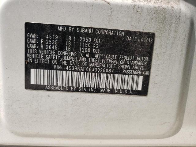 Photo 10 from auction – 2018 SUBARU LEGACY 2.5 with VIN 4S3BNAF66J3028087