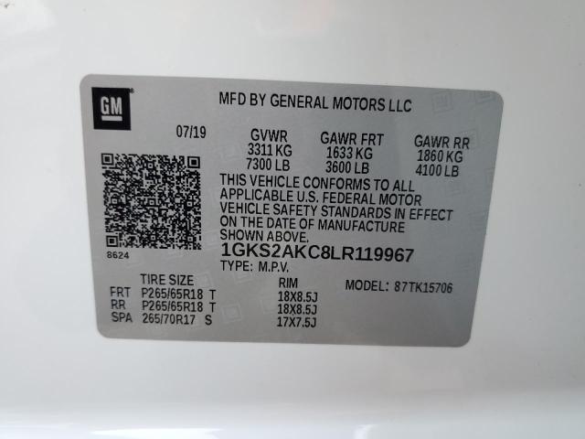 Photo 10 from auction – 2020 GMC YUKON SLE with VIN 1GKS2AKC8LR119967