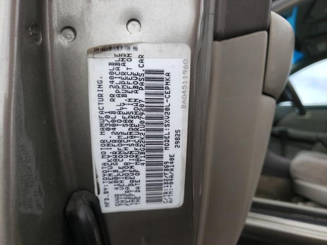 Photo 10 from auction – 2001 TOYOTA CAMRY CE with VIN 4T1BG22K21U079207