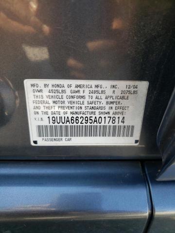 Photo 10 from auction – 2005 ACURA TL with VIN 19UUA66295A017814