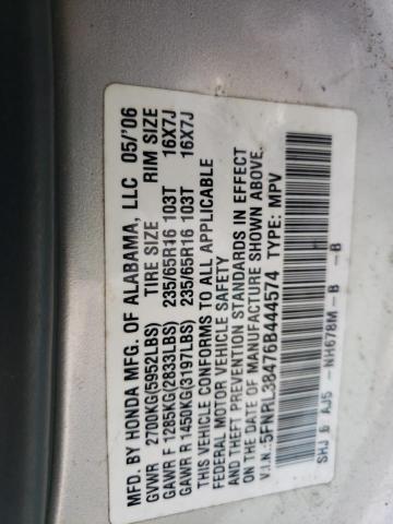 Photo 10 from auction – 2006 HONDA ODYSSEY EX with VIN 5FNRL38476B444574