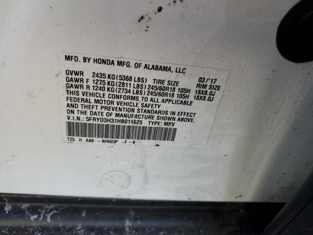Photo 10 from auction – 2017 ACURA MDX with VIN 5FRYD3H31HB011625