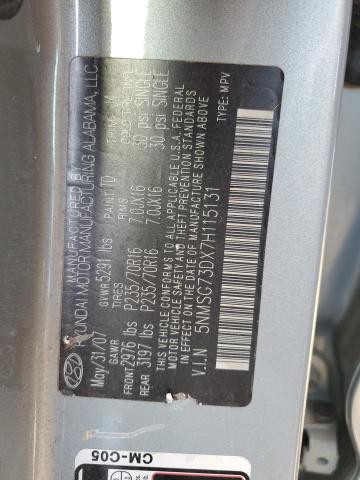 Photo 10 from auction – 2007 HYUNDAI SANTA FE G with VIN 5NMSG73DX7H115131