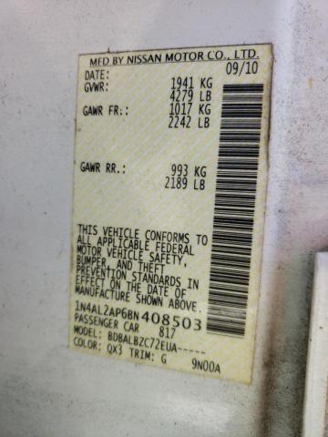 Photo 10 from auction – 2011 NISSAN ALTIMA BAS with VIN 1N4AL2AP6BN408503