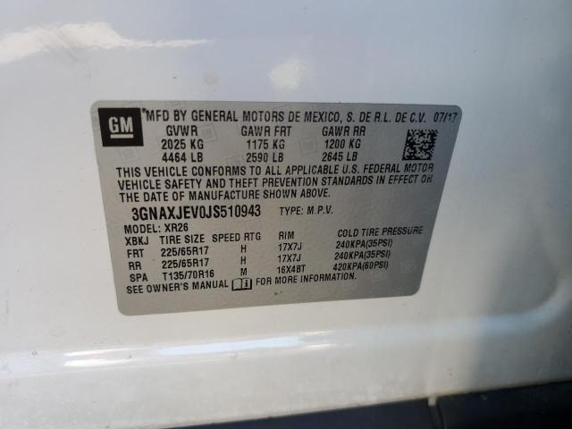 Photo 10 from auction – 2018 CHEVROLET EQUINOX LT with VIN 3GNAXJEV0JS510943