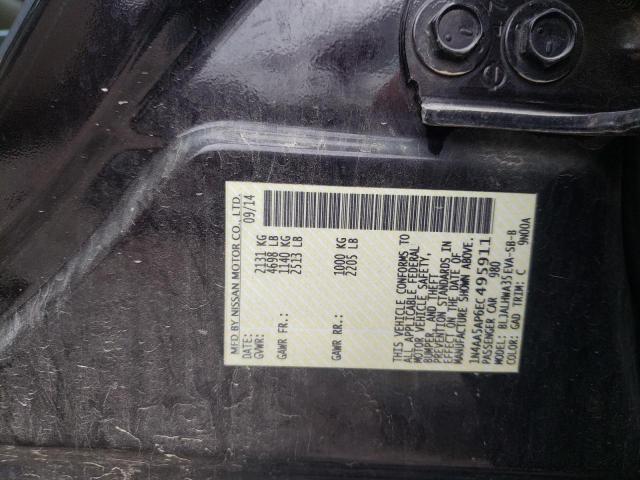 Photo 10 from auction – 2014 NISSAN MAXIMA S with VIN 1N4AA5AP6EC495911