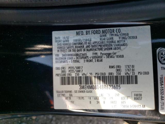 Photo 10 from auction – 2008 MERCURY MILAN PREM with VIN 3MEHM08148R623605