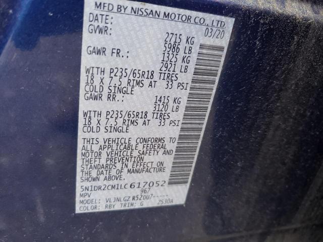 Photo 10 from auction – 2020 NISSAN PATHFINDER with VIN 5N1DR2CM1LC617052