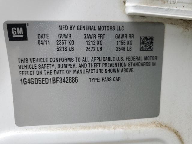 Photo 10 from auction – 2011 BUICK LACROSSE C with VIN 1G4GD5ED1BF342886