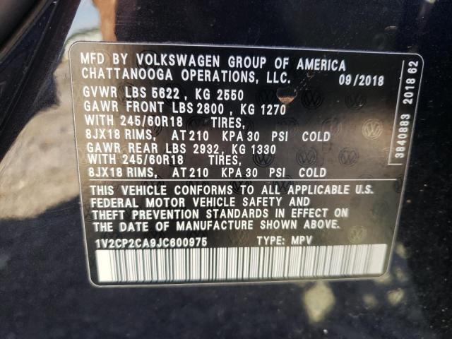 Photo 10 from auction – 2018 VOLKSWAGEN ATLAS SE with VIN 1V2CP2CA9JC600975