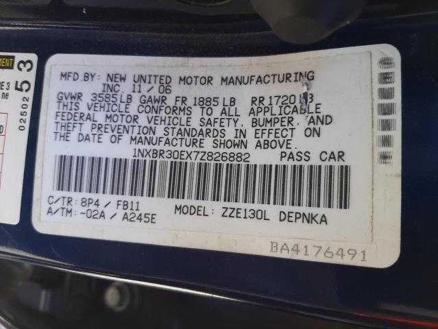 Photo 10 from auction – 2007 TOYOTA COROLLA CE with VIN 1NXBR30EX7Z826882