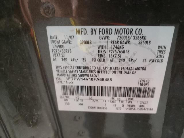 Photo 10 from auction – 2008 FORD F150 SUPER with VIN 1FTPW14V18FA68485