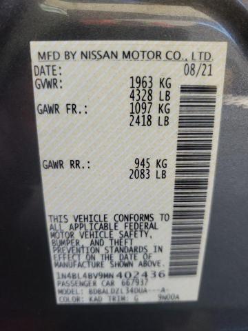 Photo 10 from auction – 2021 NISSAN ALTIMA S with VIN 1N4BL4BV9MN402436