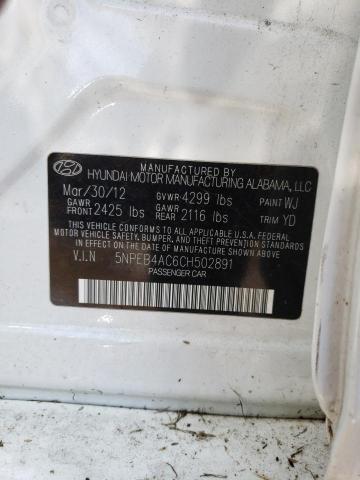 Photo 10 from auction – 2012 HYUNDAI SONATA GLS with VIN 5NPEB4AC6CH502891