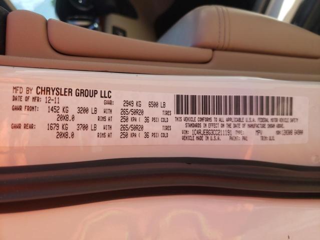 Photo 10 from auction – 2012 JEEP GRAND CHER with VIN 1C4RJEBG3CC211191