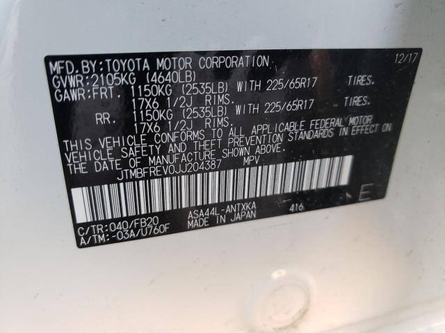 Photo 10 from auction – 2018 TOYOTA RAV4 LE with VIN JTMBFREV0JJ204387