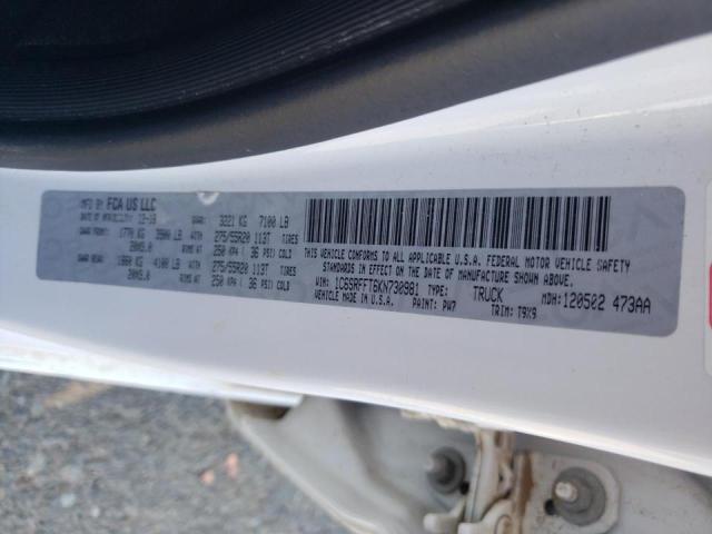 Photo 10 from auction – 2019 RAM 1500 BIG H with VIN 1C6SRFFT6KN730981