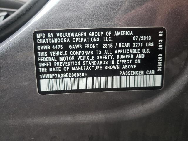 Photo 10 from auction – 2014 VOLKSWAGEN PASSAT SE with VIN 1VWBP7A39EC009899