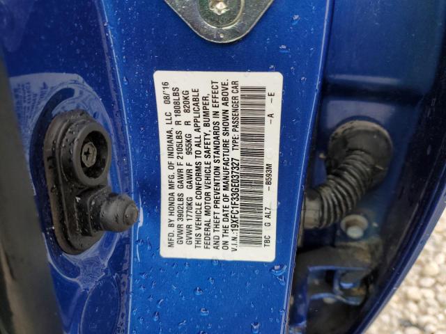 Photo 10 from auction – 2016 HONDA CIVIC EX with VIN 19XFC1F33GE037327