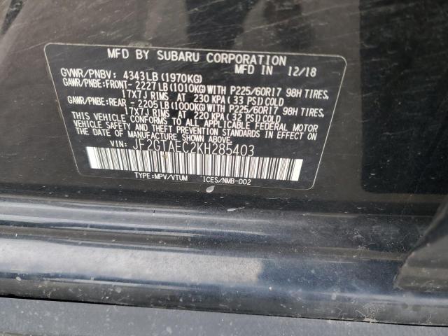 Photo 10 from auction – 2019 SUBARU CROSSTREK with VIN JF2GTAEC2KH285403
