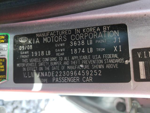Photo 10 from auction – 2009 KIA RIO BASE with VIN KNADE223096459252