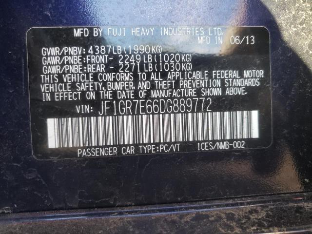 Photo 10 from auction – 2013 SUBARU IMPREZA WR with VIN JF1GR7E66DG889772