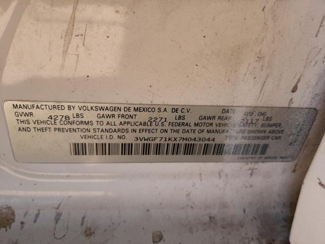 Photo 10 from auction – 2007 VOLKSWAGEN JETTA with VIN 3VWGF71KX7M043044