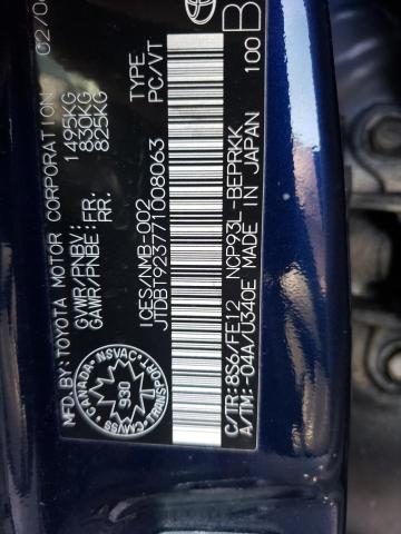 Photo 10 from auction – 2007 TOYOTA YARIS with VIN JTDBT923771008063