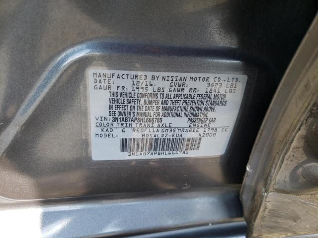 Photo 10 from auction – 2017 NISSAN SENTRA S with VIN 3N1AB7AP8HL666785