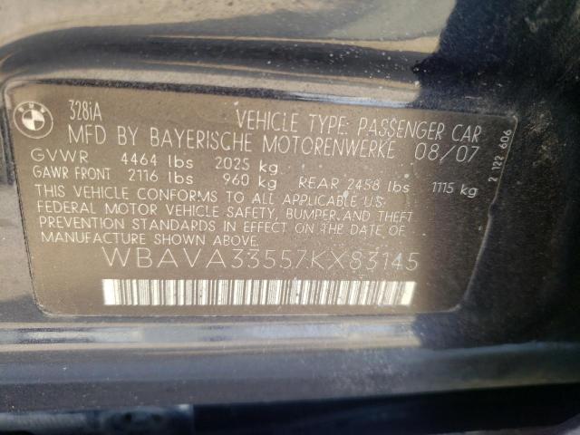 Photo 10 from auction – 2007 BMW 328 I with VIN WBAVA33557KX83145