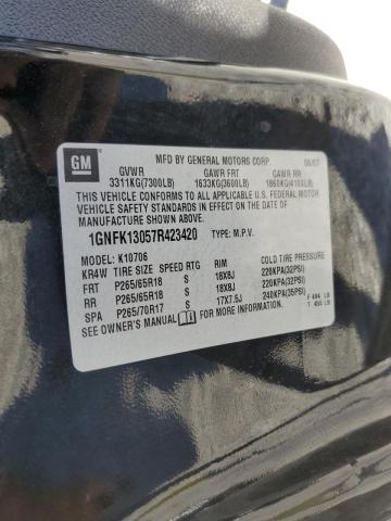 Photo 10 from auction – 2007 CHEVROLET TAHOE with VIN 1GNFK13057R423420