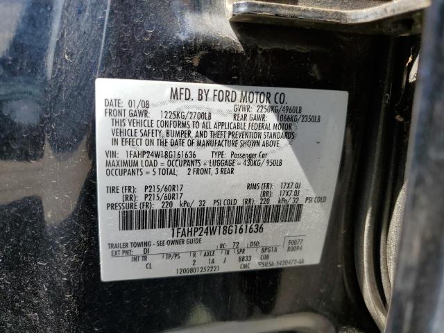 Photo 10 from auction – 2008 FORD TAURUS SEL with VIN 1FAHP24W18G161636