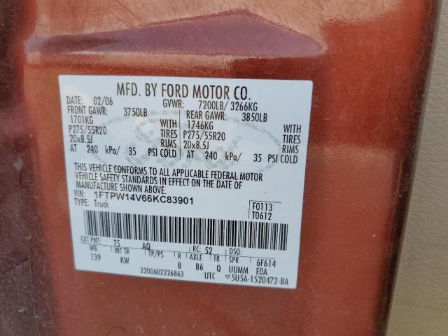 Photo 10 from auction – 2006 FORD F150 SUPER with VIN 1FTPW14V66KC83901