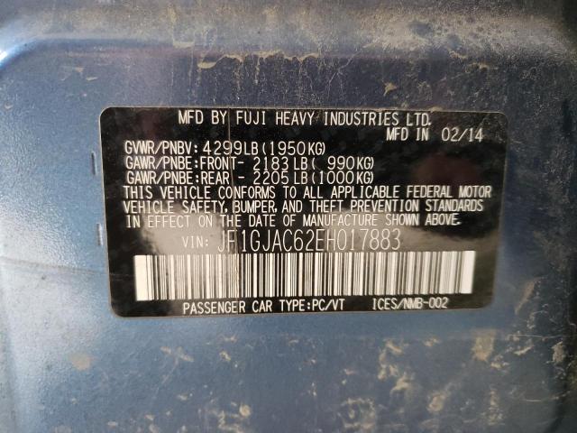 Photo 10 from auction – 2014 SUBARU IMPREZA PR with VIN JF1GJAC62EH017883