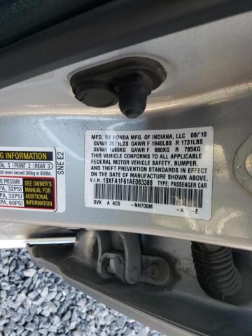 Photo 10 from auction – 2010 HONDA CIVIC LX-S with VIN 19XFA1F61AE083388